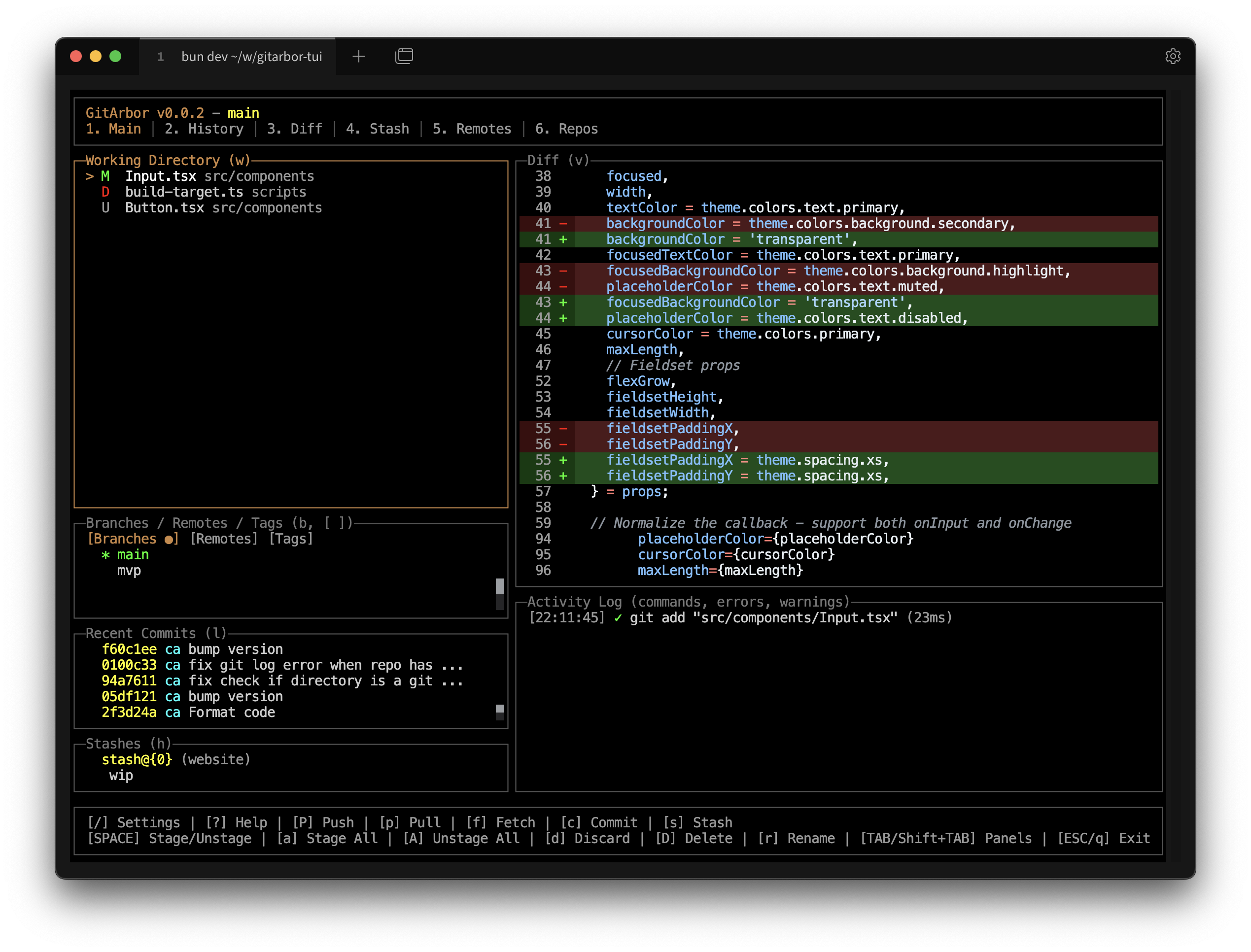 GitArbor Interface Preview