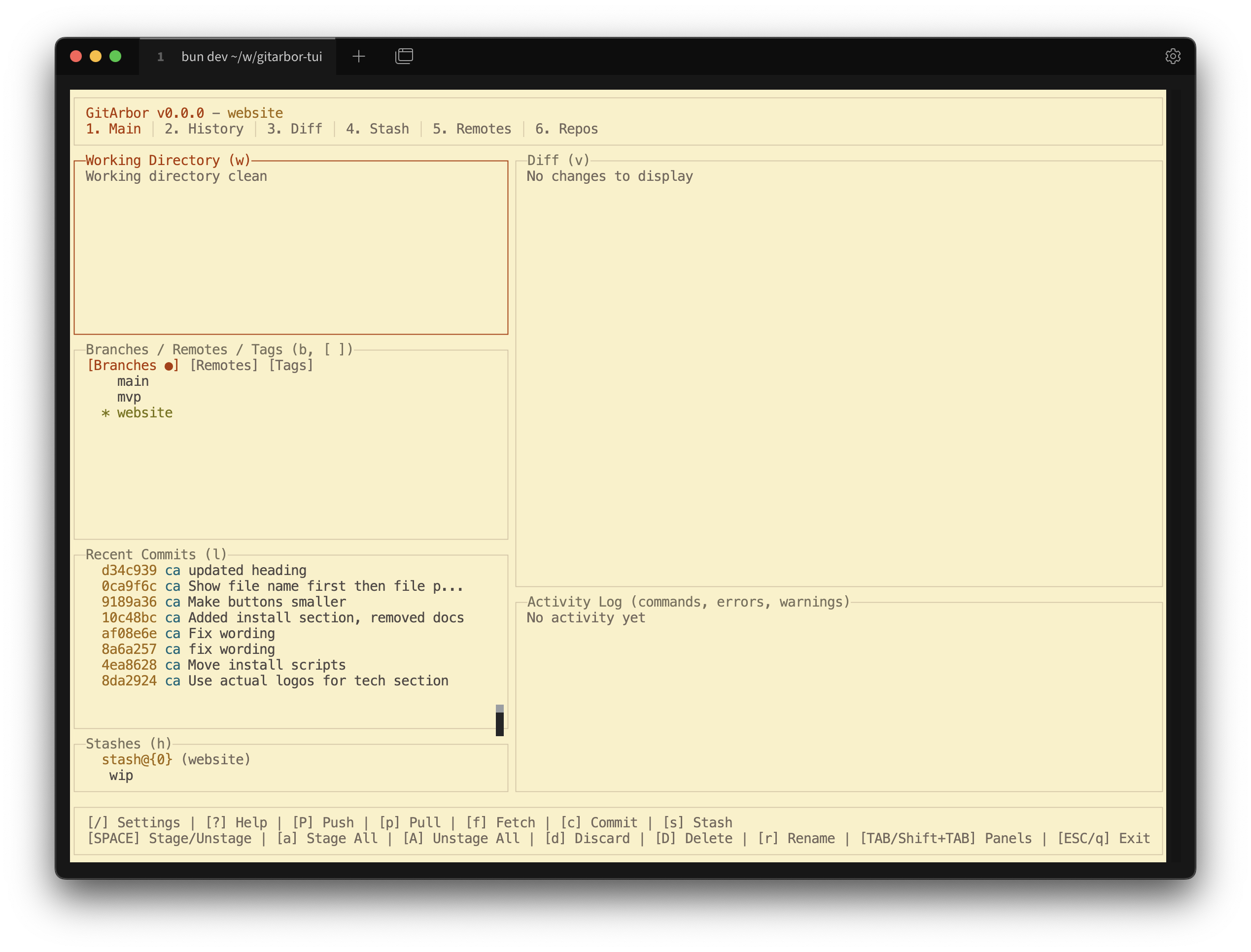 Gruvbox Light theme screenshot