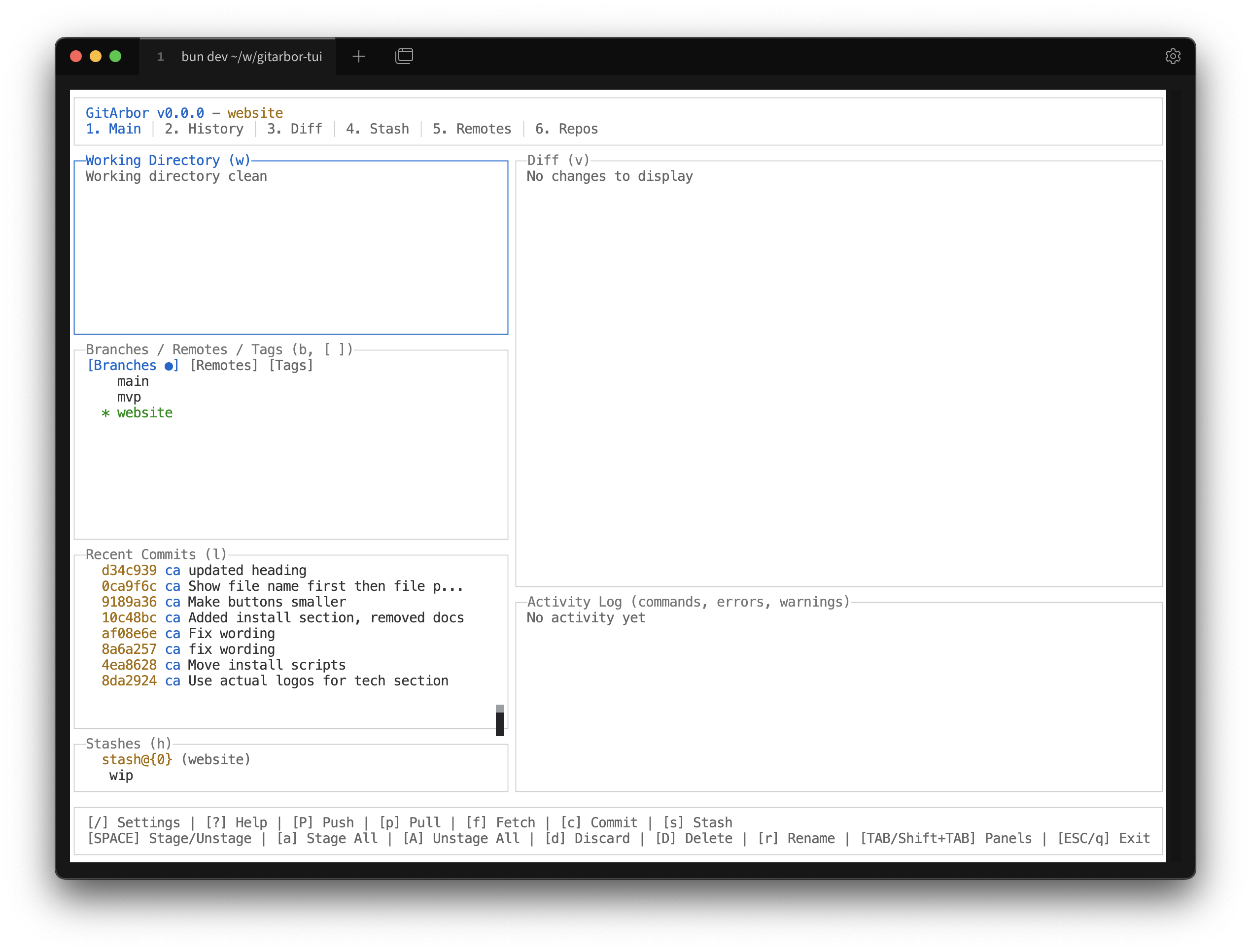 Light theme screenshot